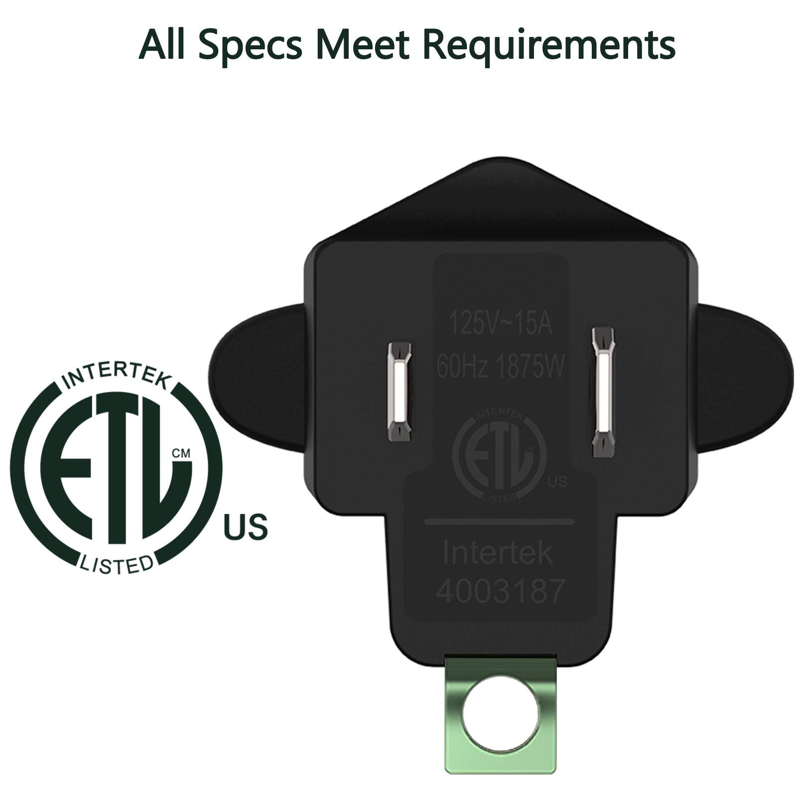 3 Prong To 2 Prong Grounding Adapter Wall Outlet Converter, Jackyled 2 Prong Power Adapter Fireproof Material 392? Resistant Hea