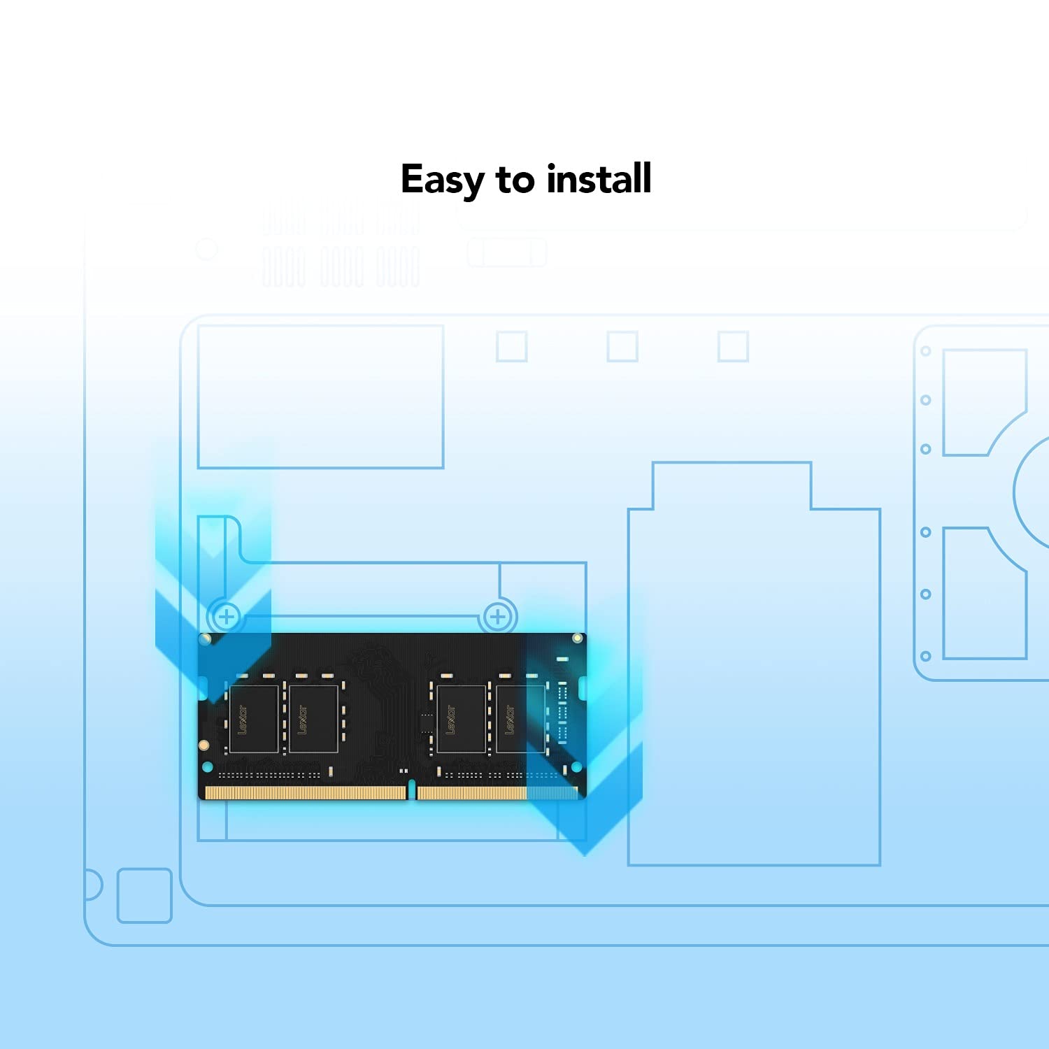 Lexar 16Gb Single Ddr4 Sodimm Ram 3200Mt/S Cl22 260 Pin Laptop Memory, Black (Ld4As016G B3200Gsst)