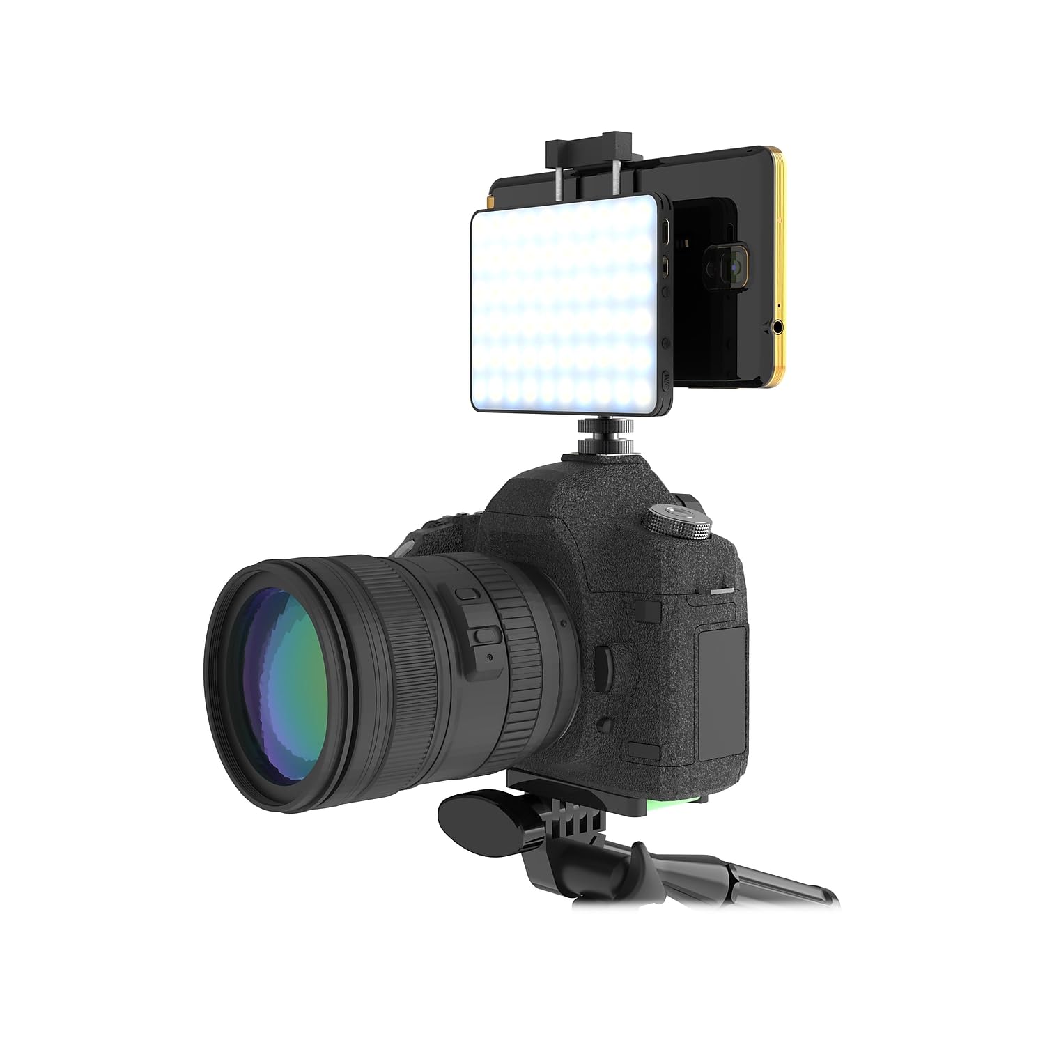 Digipower #Goviral - The Influencer - Compact 60 Led Video Light (4W) | 10-Level Brightness, 3 Color Temperature Modes (3100K-55