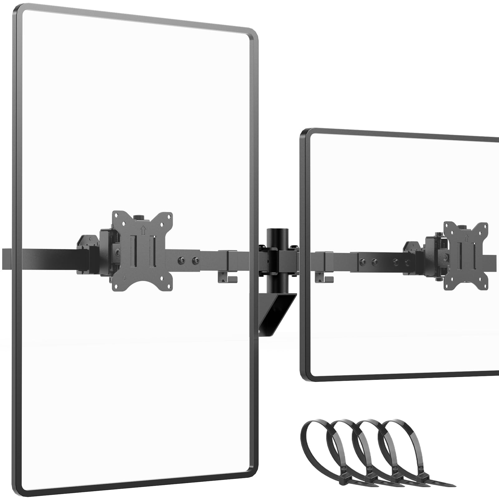 Dual Monitor Wall Mount for 24-38-inch - Ultrawide Dual Wall Mount Monitor Arm, Flush Wall Setup, Max Load 22lbs per Monitor, VE