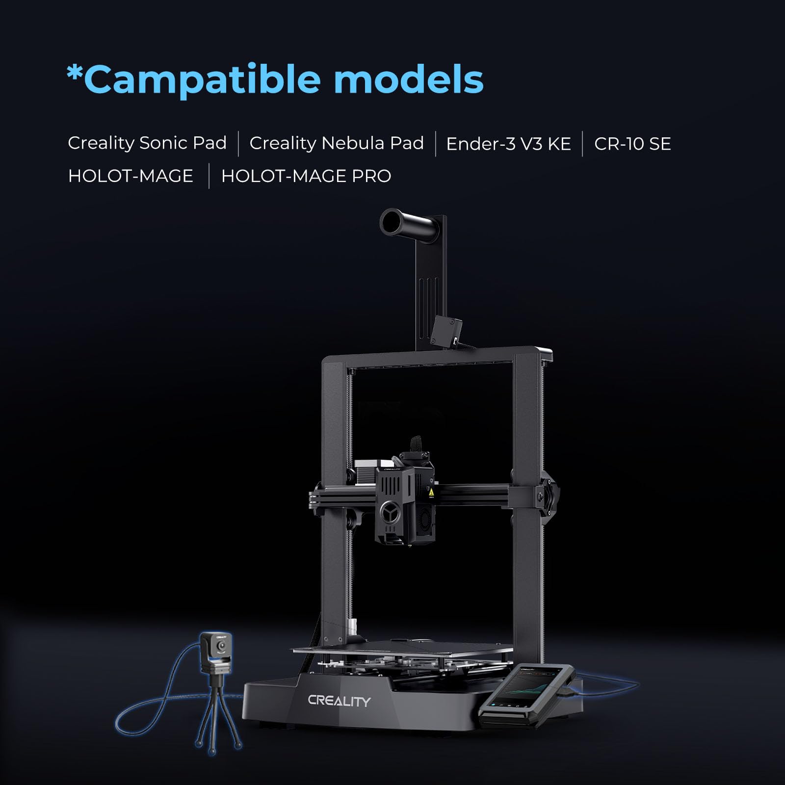 Nebula Camera For 3D Printers, Compatible With Nebula Pad, Sonic Pad, Ender-3 V3 Ke, Cr-10 Se, Holot-Mage Pro, Hd Quality,Real-T