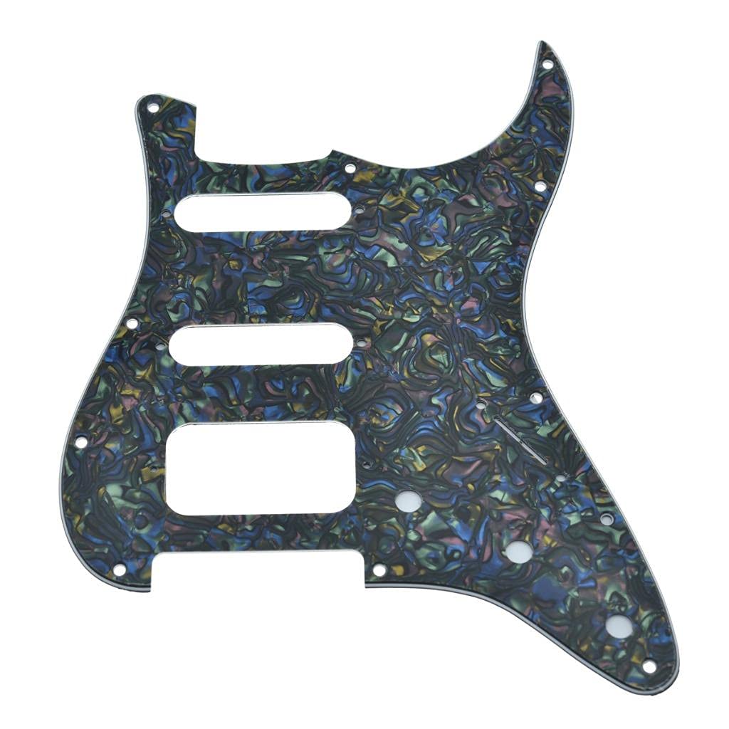Dopro 11-Hole Strat Hss Guitar Pickguard 2-Screw Humbucking Pickup Mount For American Fd Stratocaster Abalone Pearl