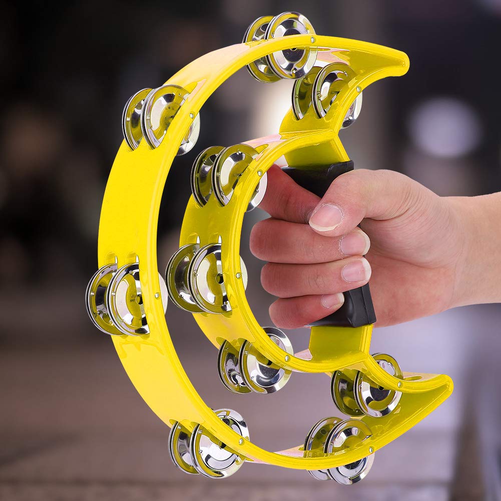 Ubersweet Percussion Tambourine, Children Tambourine, for Beginners for Student(Yellow) ||