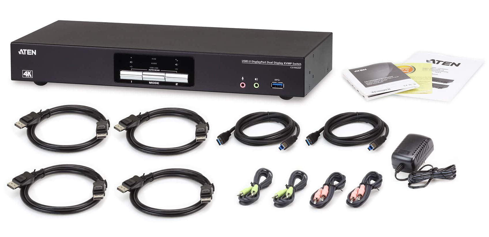 Aten 2 Port 4K Displayport Kvm Switch 2 Monitors 2 Computers Dual Monitor Kvm Switch, Share Usb Peripherals, Independent Kvm, Us