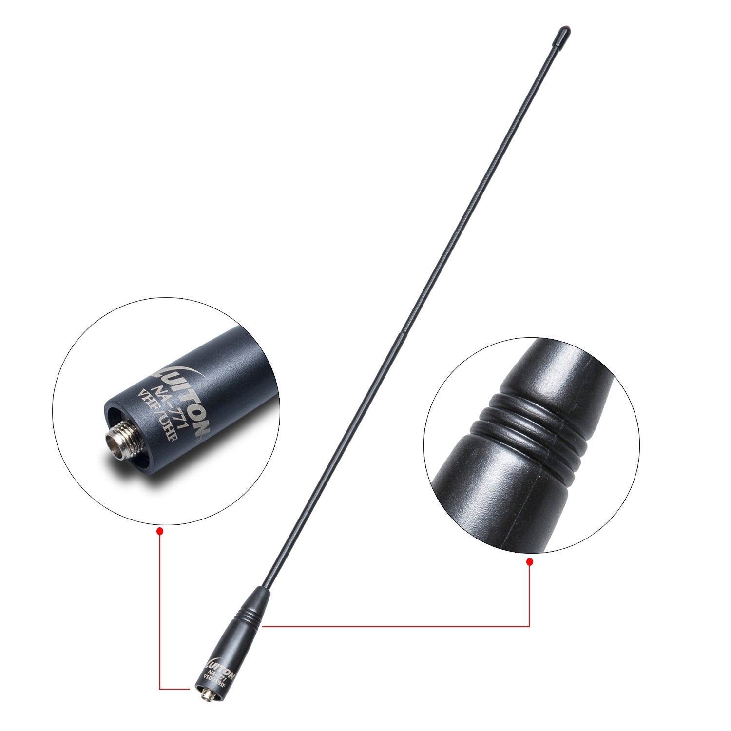 Walkie Talkie Antenna 15.6 Inch Whip Dual Band Uv Vhf/Uhf 144/430Mhz Outdoor Ham Radio Antenna Sma F For Uv 82 Uv B5 Gt 3 Bf F8H