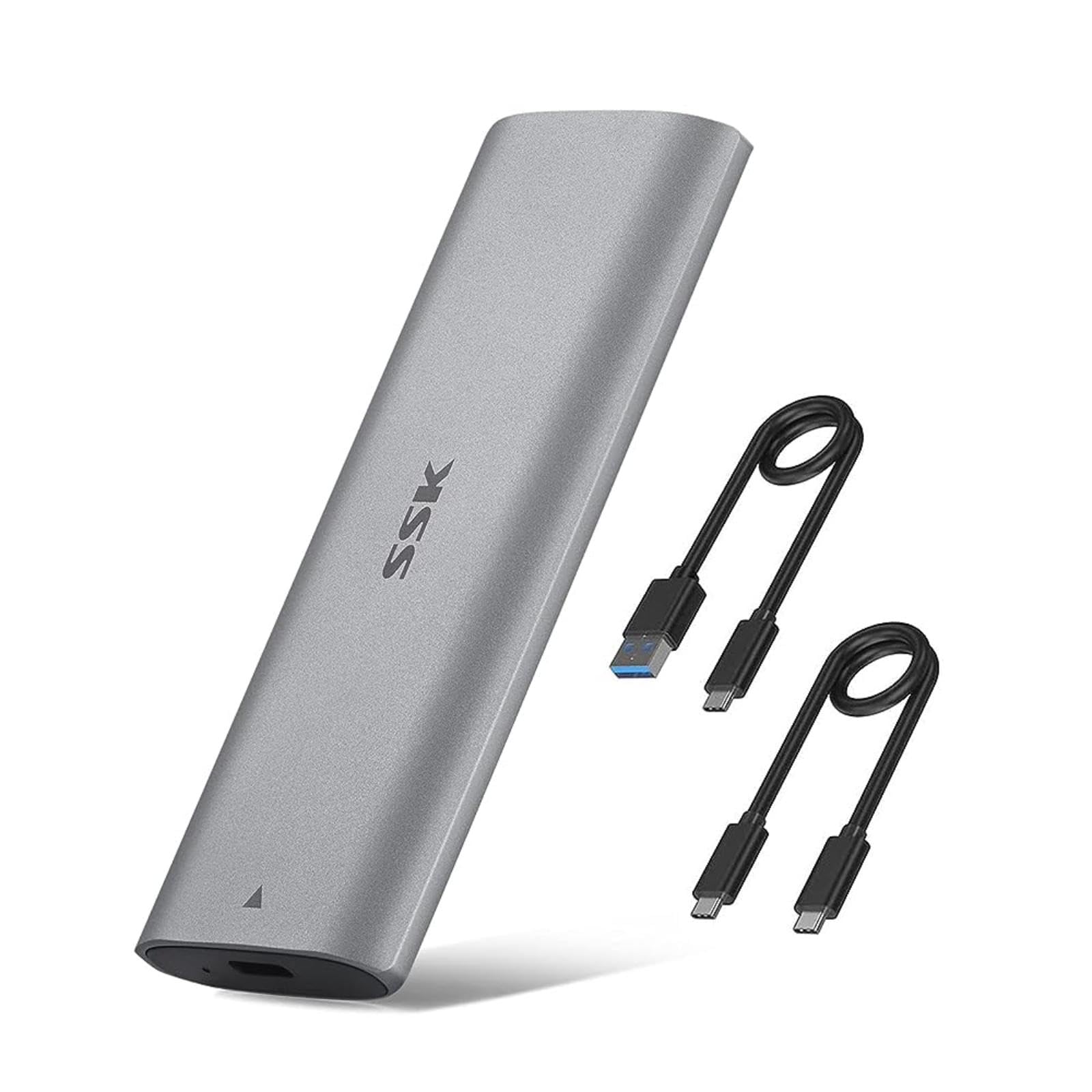 Ssk M.2 Nvme Enclosure, Tool Free Ssd Enclosure Adapter, Usb C 3.2 Gen 2 10Gbps Pcie Mkey External Solid State Drive Case, Support Uasp Trim For 2230/2242/2260/2280 (Sata Not Supported)