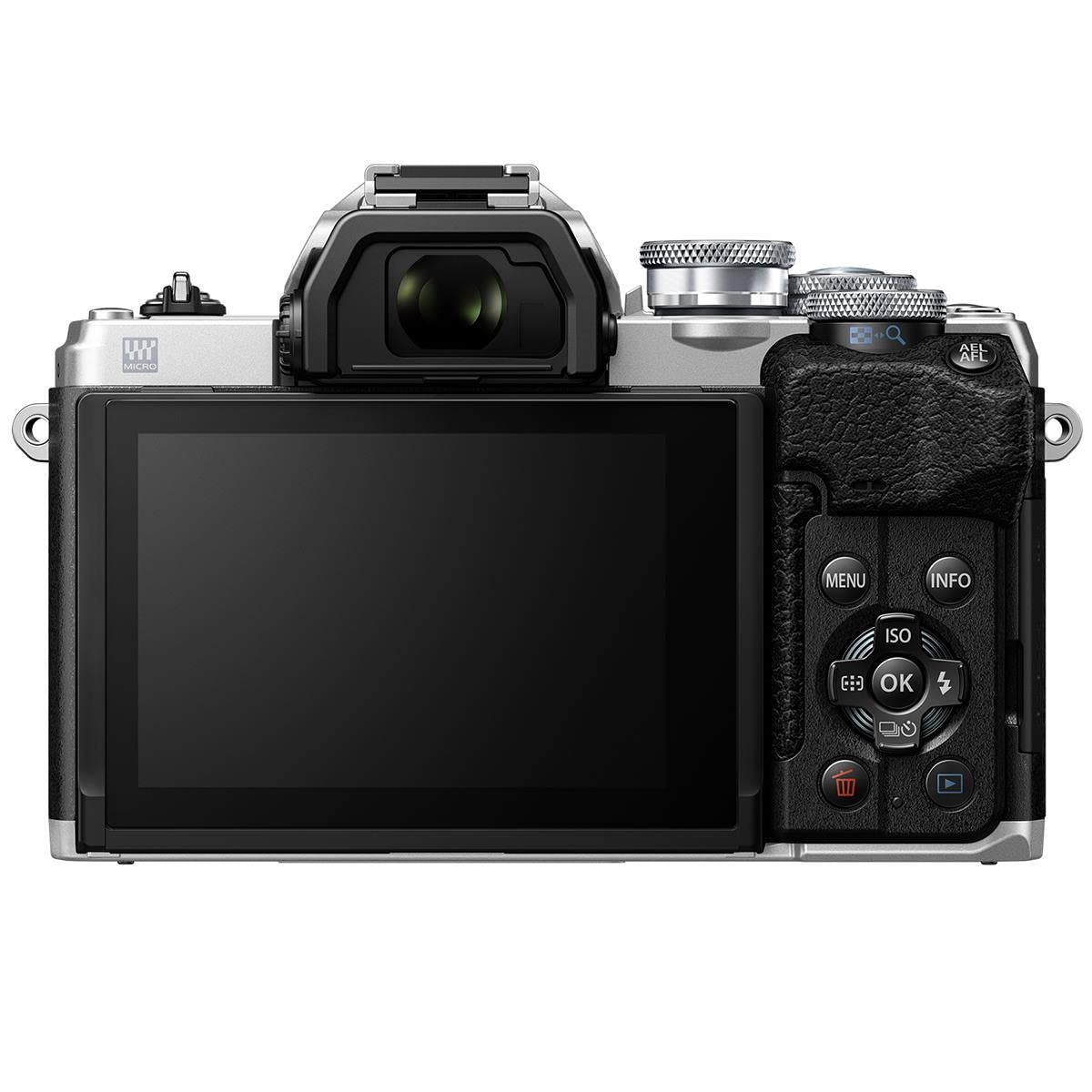 Olympus Om D E M10 Mark Iv Camera With M.Zuiko Digital Ed 14 42Mm F3.5 5.6 Ez Lens, Silver