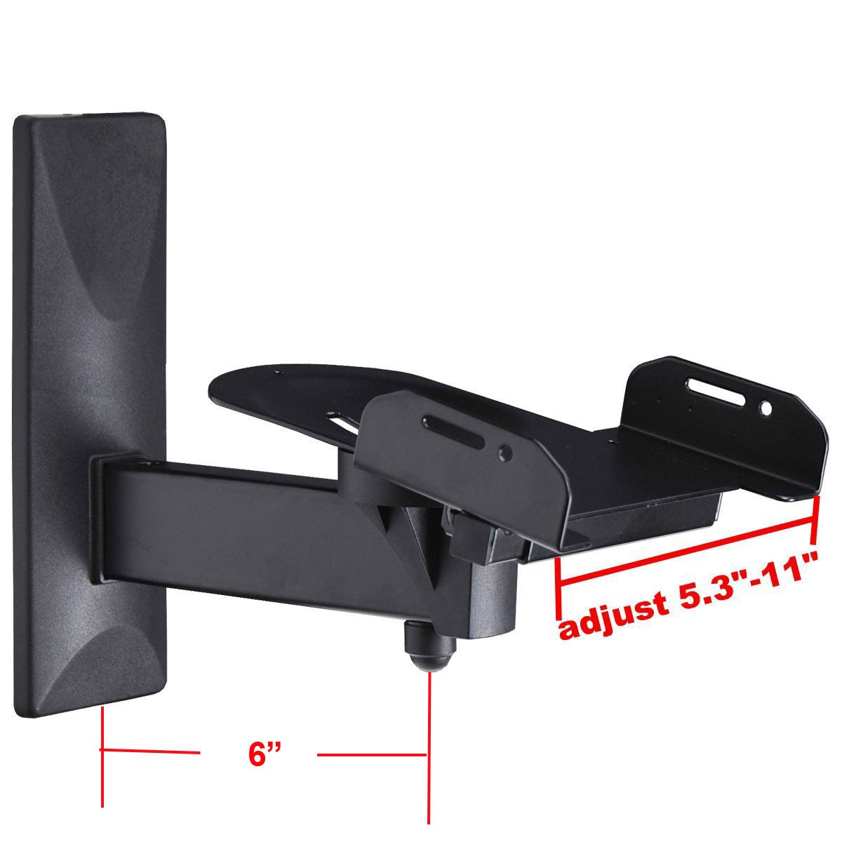 Videosecu One Pair Of Side Clamping Bookshelf Speaker Mounting Bracket With Swivel And Tilt For Large Surrounding Sound Speakers