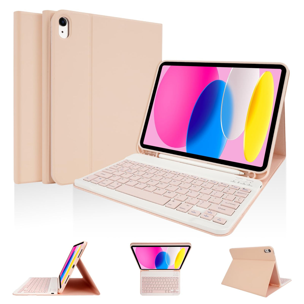 Lama Slim Detachable Keyboard Case For Ipad 10Th Generation 10.9'' 2022 (A2696/A2757/A2777), Wireless Keyboard Case With Pencil