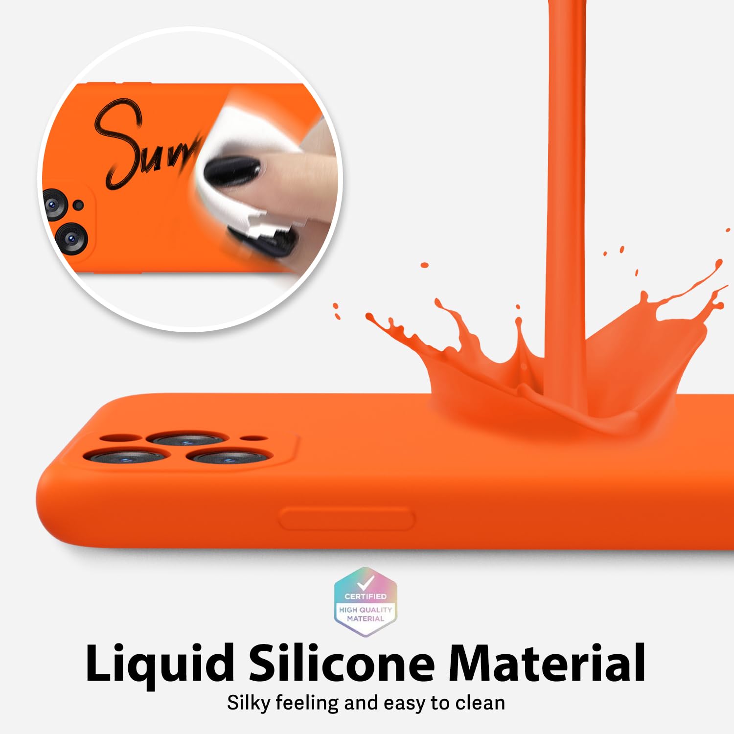 Oakxco For Iphone 11 Pro Max Phone Case Liquid Silicone, Neon Bright Solid Color, Thin Slim Soft Rubber Gel Matte Tpu Plain Simp