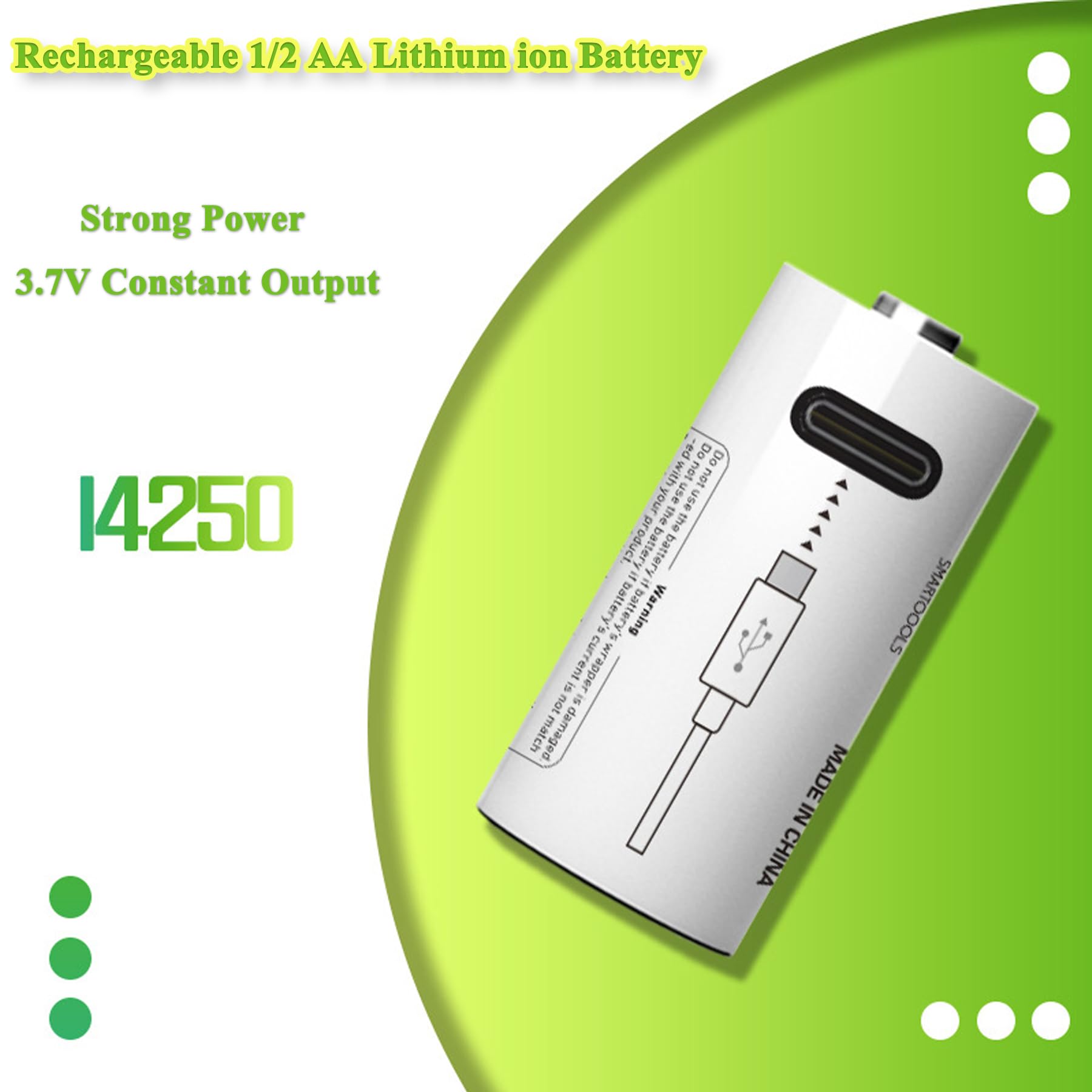Camelcell 4 Pack Cr14250 Battery,3.7 Volt Rechargeable Lithium Battery,1/2 Aa 3.7V Lithium Battery,Usb Type C Rechargeable Lithi
