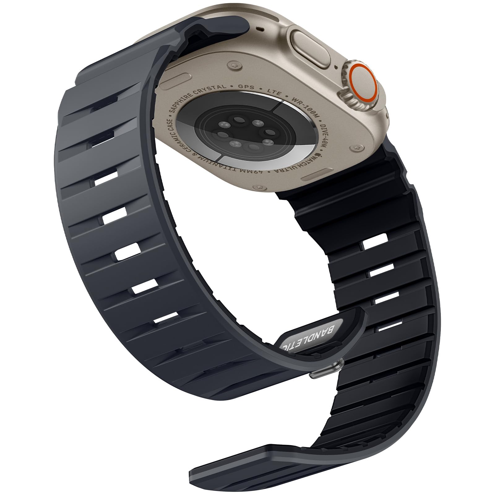 Bandletic Magnetic Watchband Compatible with Apple Watch Bands, Soft Silicone Replacement Strapsc for iWatch 49mm(Ultra 3/2/1),4