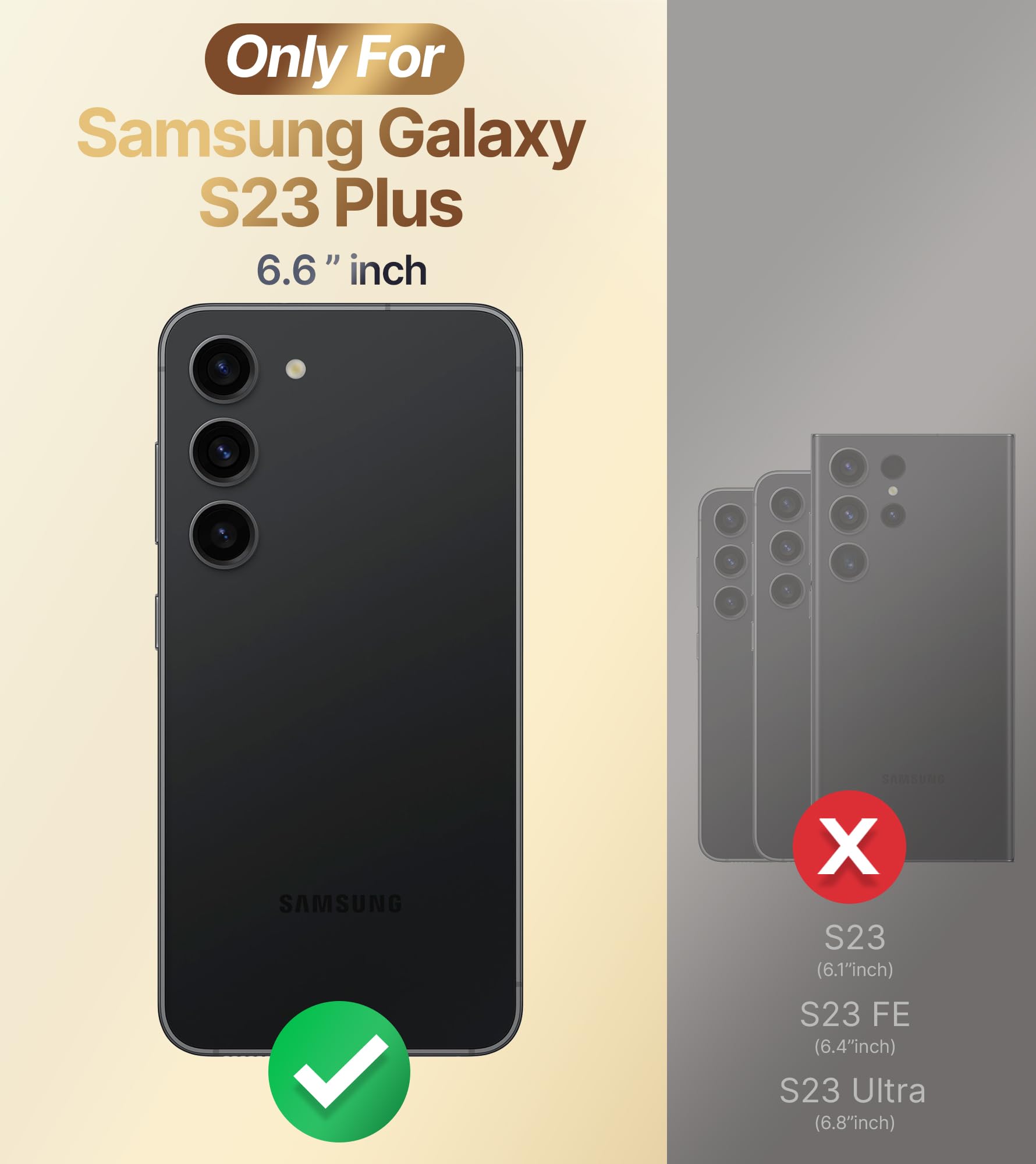 Xyz For Galaxy S23 Plus Case With Stand, For Samsung Galaxy S23 Plus Case With Double Ring, Women Girls Bling Luxury Phone Case