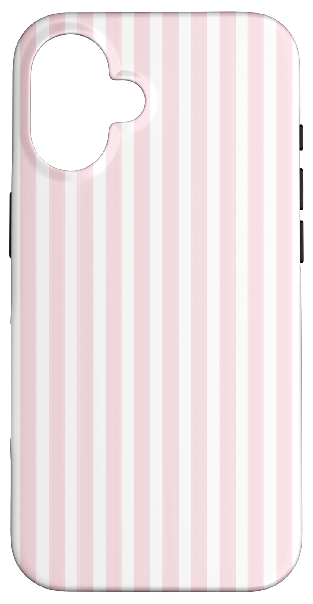 Cute Light Pink White Stripes Pattern Minimalist Case For Iphone 16