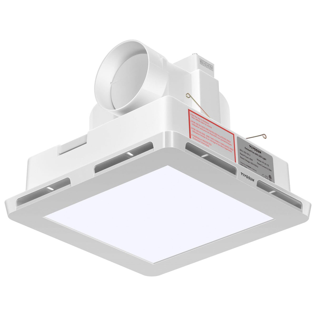 Vivosun Bathroom Ventilation And Exhaust Fan With Led Light, Ceiling Mount Vent Fan & Adjustable Light Combo, 1.0 Sones, 110 Cfm