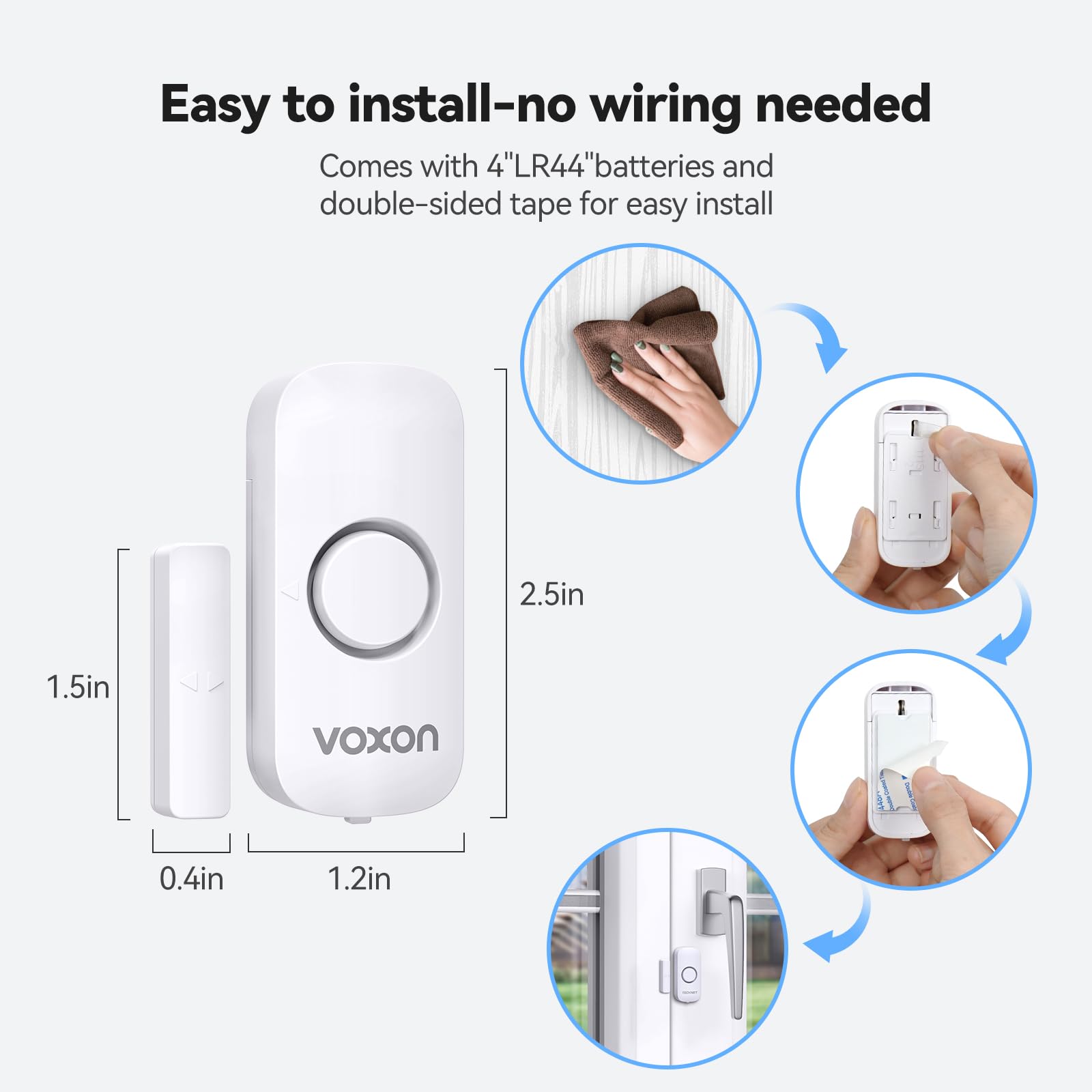 Door Window Alarm For Kids Safety, Voxon Wireless Door Alarm For Home Security Personal Security Window Alarms Sensor Burglar Do