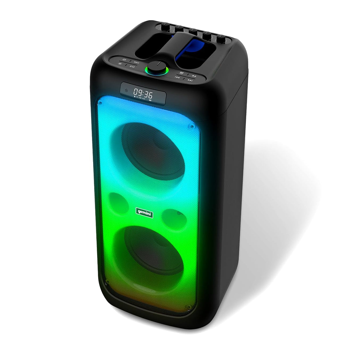 Gemini Sound Ggo 2650L Portable Bluetooth Boombox   200W Dual 6.5' Woofers, Led Party Lighting, Tws Pairing, Wireless Mic, Usb, Aux, Rechargeable Battery, 9Hr Play Time
