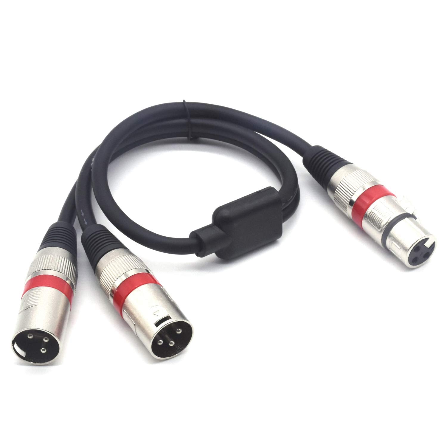 Siyear Balanced Xlr Splitter Cable   Xlr Female To Dual Xlr Male 3 Pin Patch Y Cable Microphone Splitter Cord Audio Adapter (50C