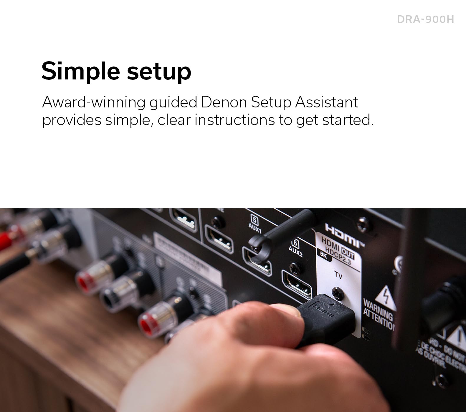 Denon Receiver Dra 900H   2 Channel Stereo Network Receiver   100W/Ch. Hi Fi Amplification, Built In Heos, Hdcp 2.3 Processing W