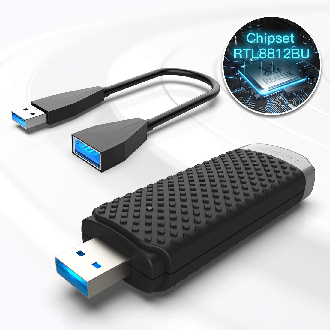 Usb 3.0 Wifi Adapter Ac1300Mbps For Pc, Edup Love Wireless Network Adapter Dual Band 5Ghz 2.4Ghz For Mac Os 10.6 10.15,Windows 1