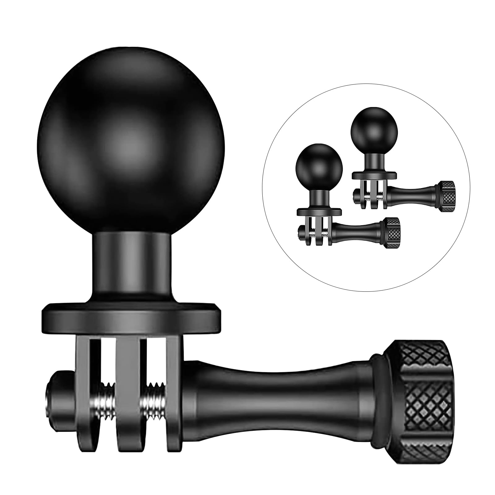 Ihytoon 1 Inch Ball Mount Adapter For Garmin/Akaso/Gopro Hero Sport Camera, Bracket Compatible With Ram Mounts, 360 Degree Rotat