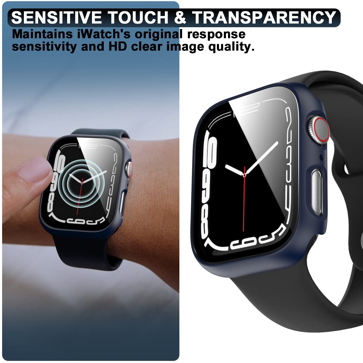 Rontion 6 Pack Hard Pc Case For Apple Watch 38Mm Series 3/2/1 With Tempered Glass Screen Protector, Ultra Thin Scratch Resistant