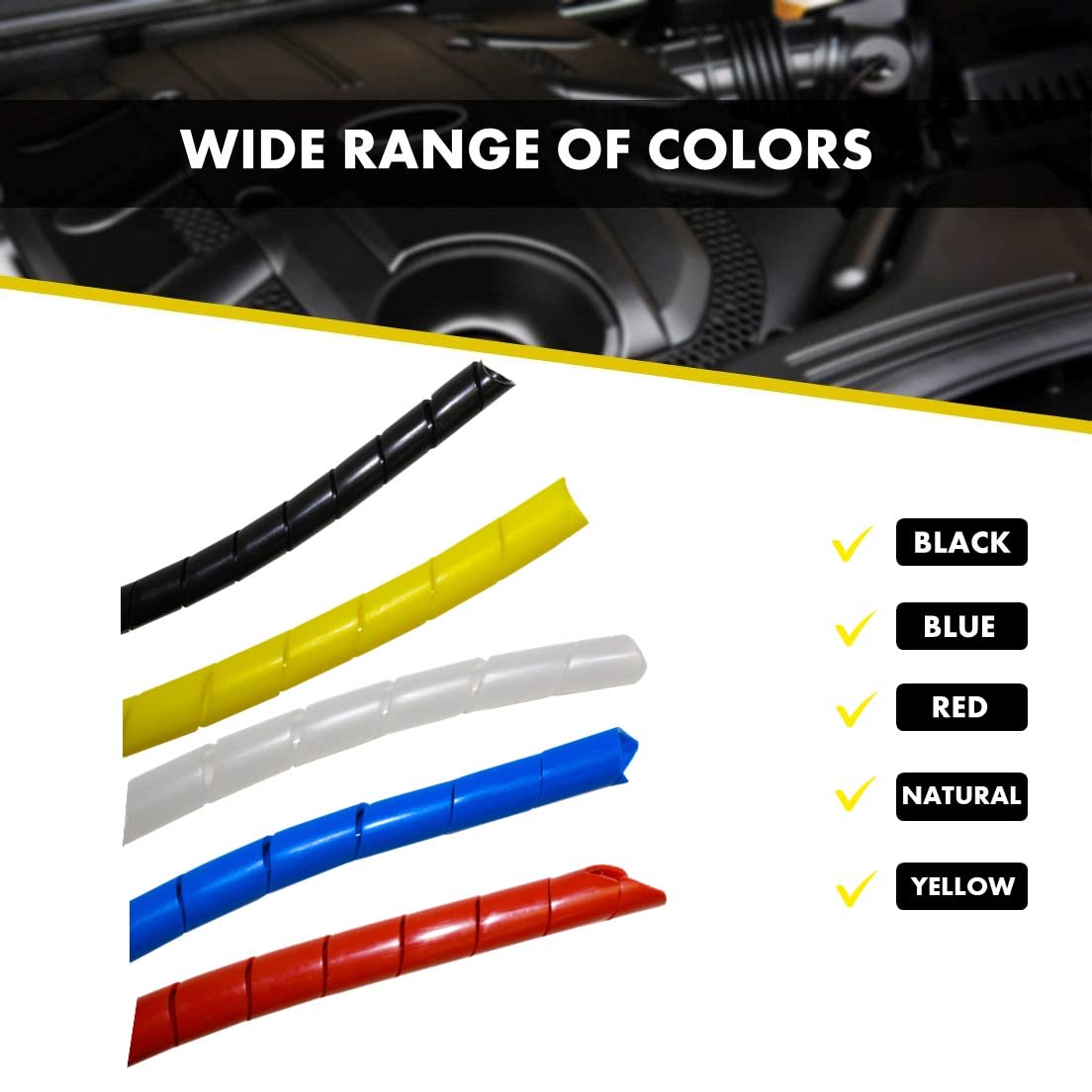 Kable Kontrol Vortex Spiral Cable Wrap   1/2� Inch 100� Feet Long   Hose Protector Flexible Polyethylene Wire Conduit Tubing Cable Sleeve Cord Cover To Organize Wires � Black