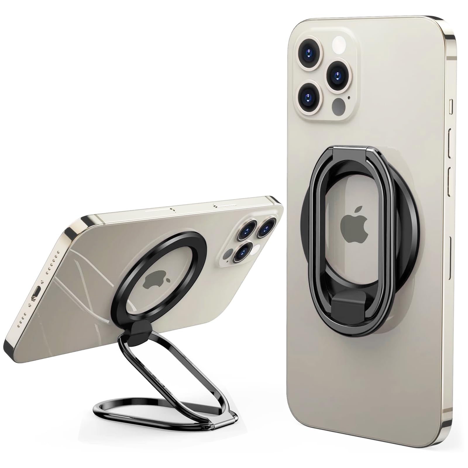 [2025 Upgraded] Mag Safe Phone Ring Holder, SUPERONE Adjustable Magnetic Kickstand & Removable Phone Grip Compatible with Wirele