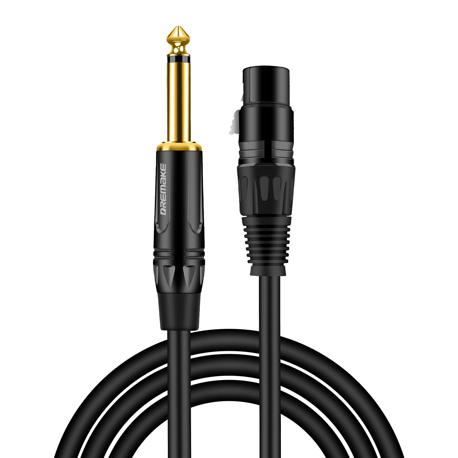 Dremake 20Ft Xlr To Ts 6.35Mm (1/4 Inch) Mic Cable, Xlr 3Pin To Quarter Inch Audio Cord, Mono 6.35Mm 1/4 Inch Ts Male To Xlr Fem
