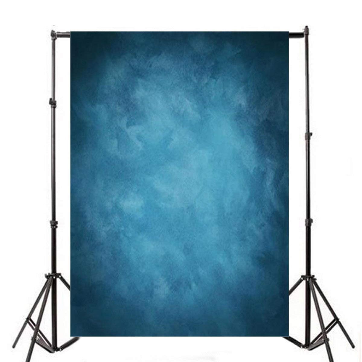 Laeacco 5x7ft Blue Vinyl Backdrop - Blurry Abstract Photography Background for Kids, Adults, Pets, and Newborn Portraits
