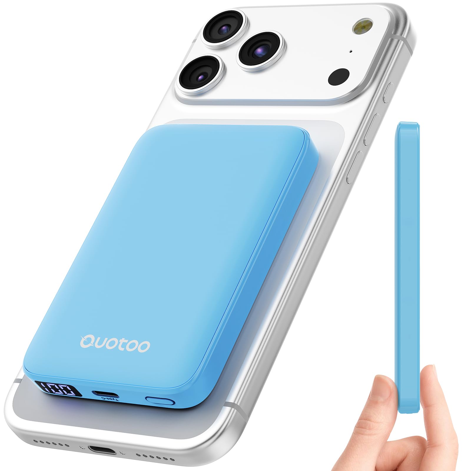 for Magsafe Portable Charger, 5000mAh Slim Wireless Magnetic Power Bank