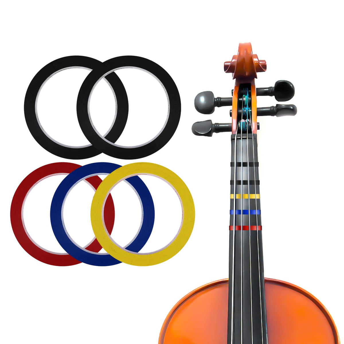 5 Rolls Violin Tape Fingerboard, 216 Ft/66Mm Cello Tape Instrument Fingering Tape Violin Tape For Beginners Fretboard Orchestral