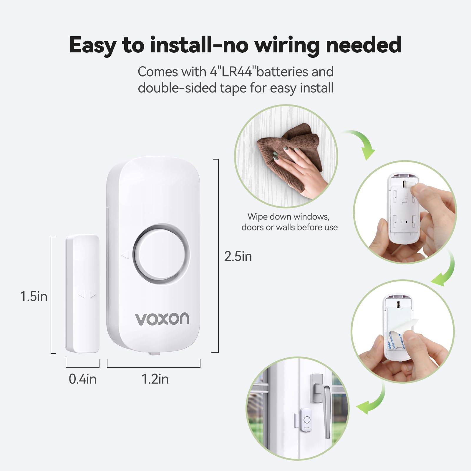 Window Alarm Door Alarms For Kids Safety, Voxon Wireless Door Alarm For Home Security Personal Security Window Alarms Sensor Bur