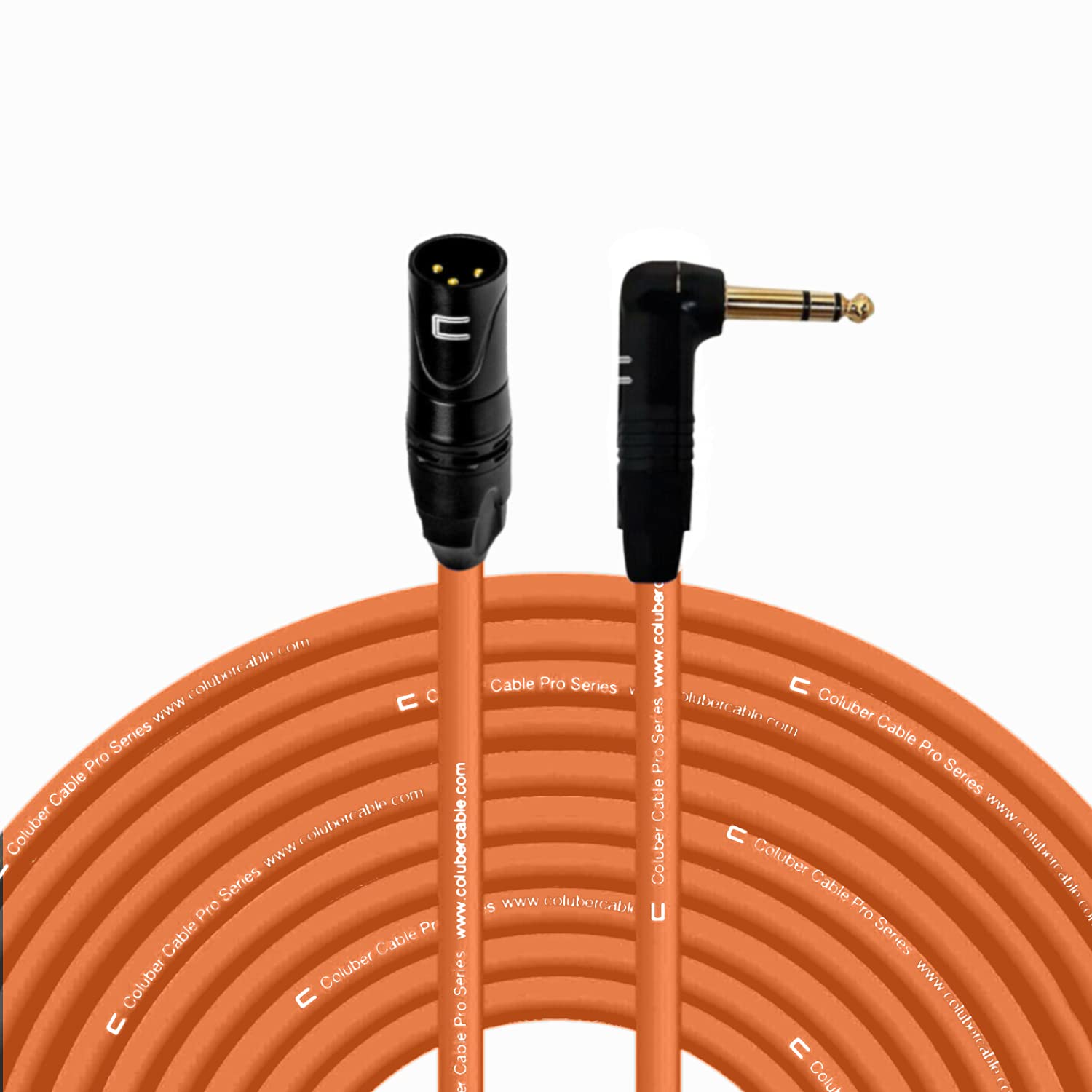 Balanced Xlr Cable Male To Right Angle 1/4'' Trs   150 Feet Orange   Pro 3 Pin Microphone Connector For Powered Speakers, Audio