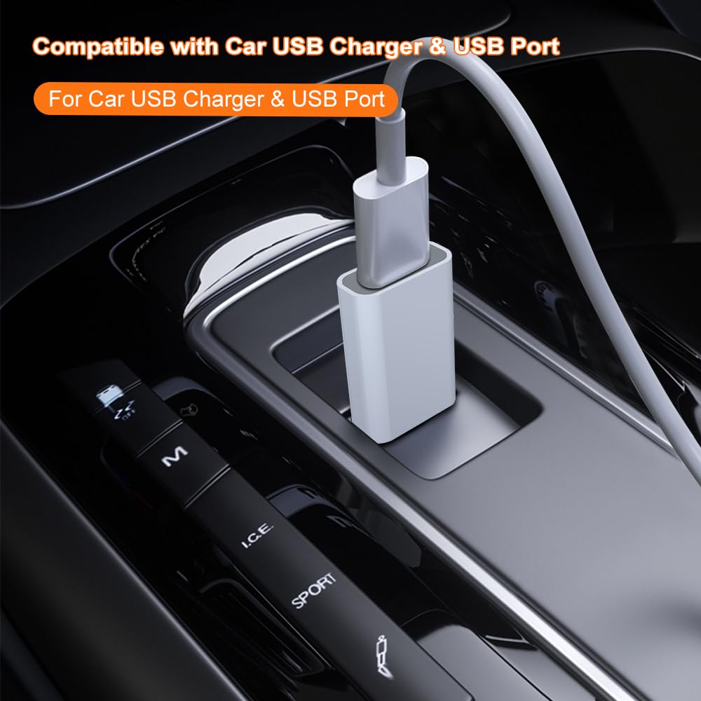 Lmuboy Usb To Usb C Adapter,Usb C Female To Usb Male Adapter Compatible With Apple Magsafe Watch 7/8/9/Se/Ultra,Car,Iphone 15 14