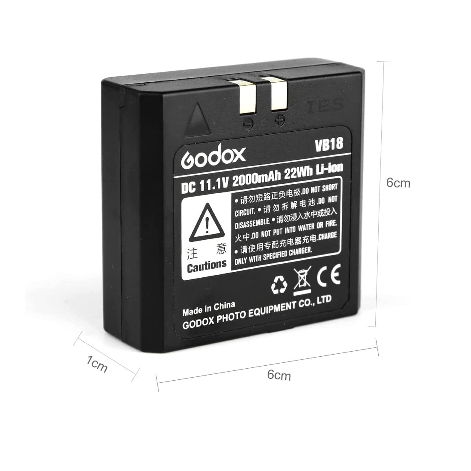 Godox Vb18 Battery Replacement, Rechargeable Lithium Battery V860Ii V850Ii V850 Flash, For Neewer Tt850 Tt860 Flash, Dc 11.1V 20