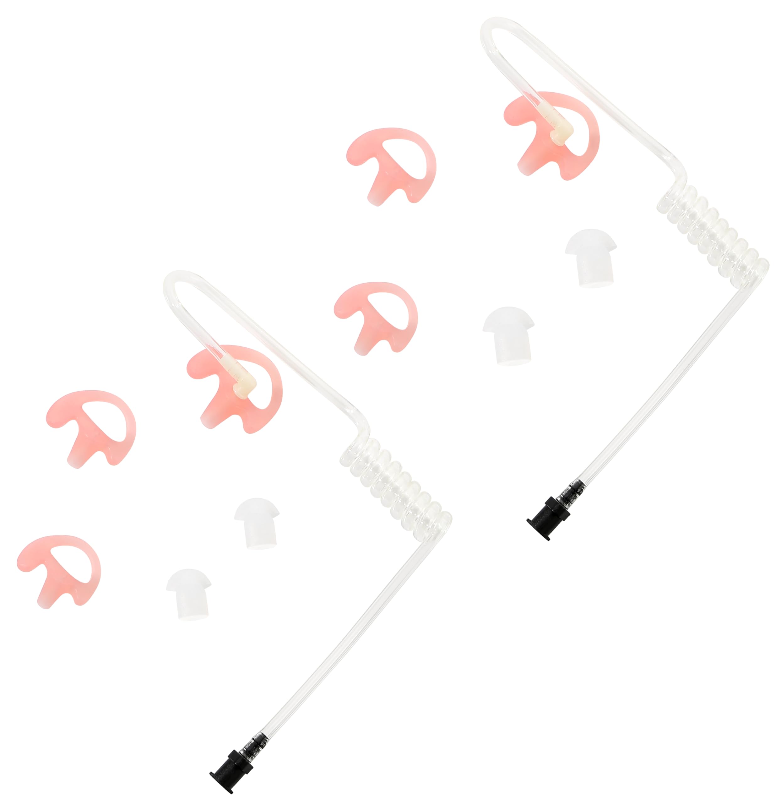 Commountain Clear Acoustic Tube For Two Way Radio Earpieces And Headset; Skin Friendly&Uv Resistant Tpu Coil Tube; Compatible With Motorola Earpieces, Commountain Earpiece And More; Fit For Left Ear