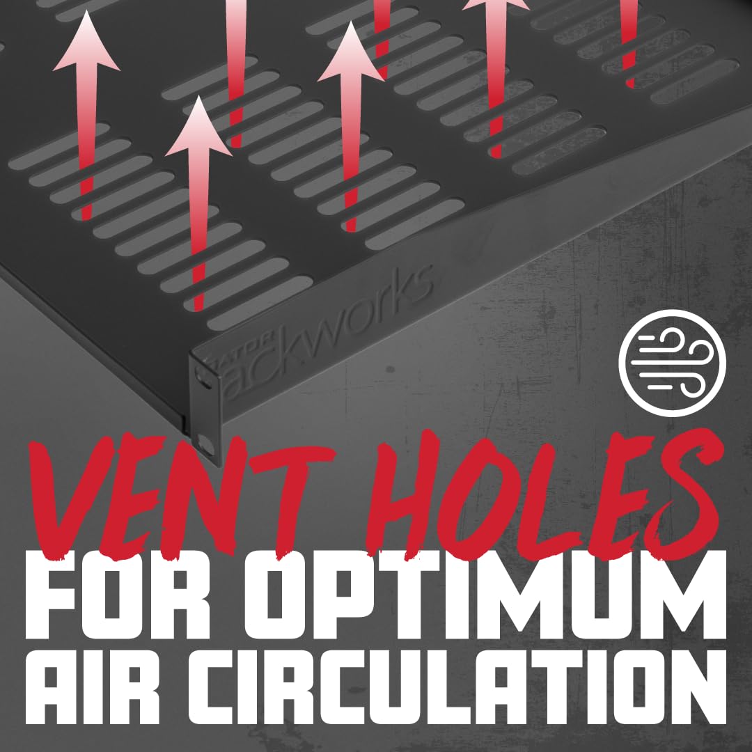 Gator Rackworks Universal Rack Mounting Accessory Shelf, 1U Size - 10 Deep (Grw-Shelf1Uni)