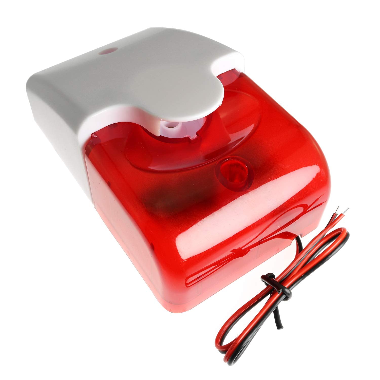 Maxmoral 1 Pack Dc12V Wired Alarm Strobe Flashing Light Horn Flash Sound Siren For Home Security Alarm System 120Db