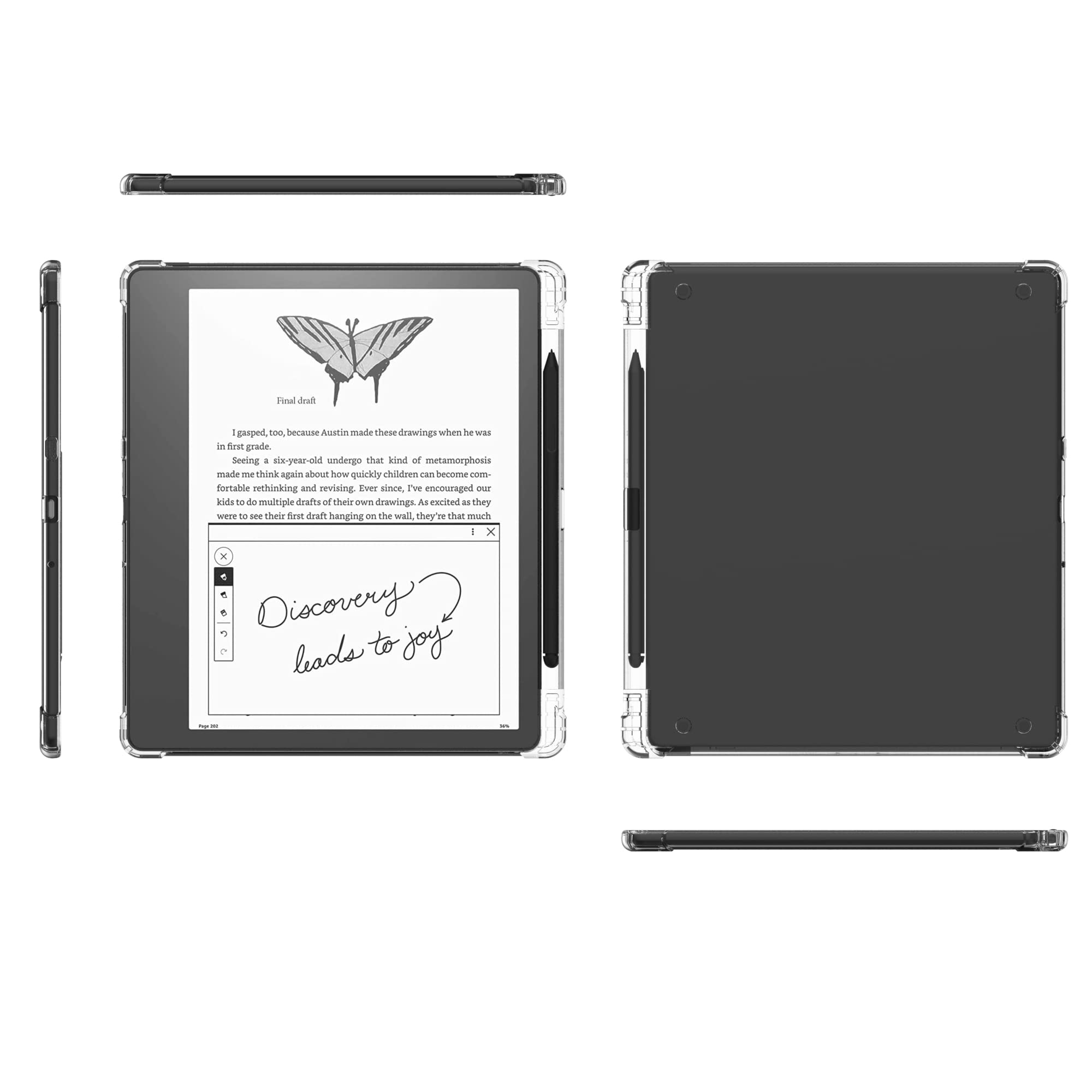 Clear Case Compatible With Kindle Scribe 10.2'' (2022 Release) Skin Cover With Pen Holder, [Lightweight] Silicone Slim Thin Soft