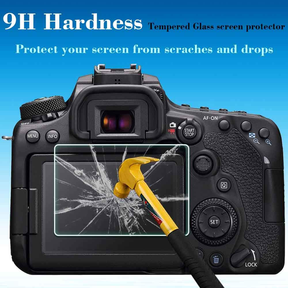 Screen Protector For Canon Eos 90D 80D 70D 77D Camera & Hot Shoe Cover [3+2 Pack], Ulbter Tempered Glass 0.3Mm 9H Hardness Ultra