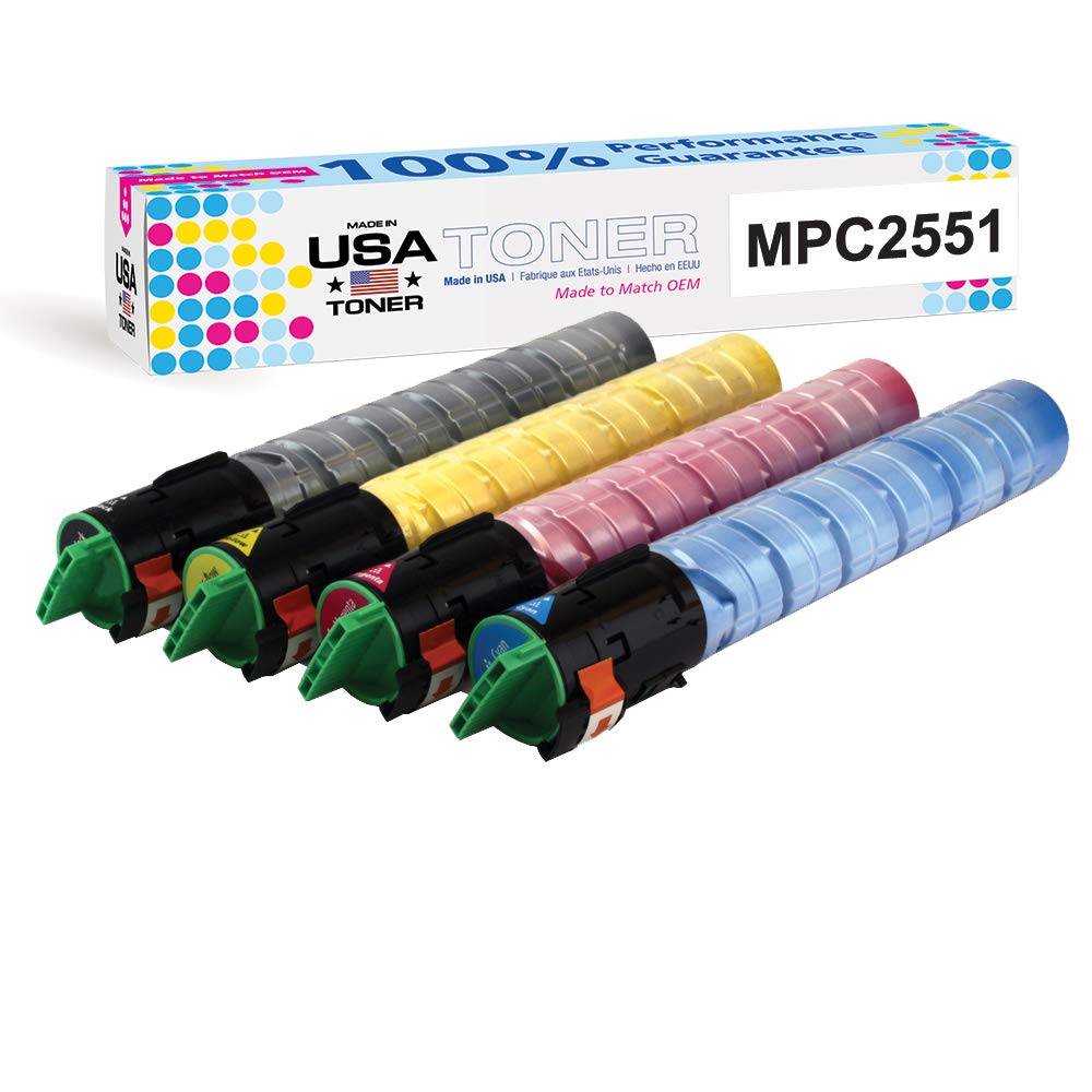 Made In Usa Toner Compatible Replacement For Ricoh Mp C2551 Mp C2051, 841586 841503 841502 841501 (Cmyk, 4 Ctgs)