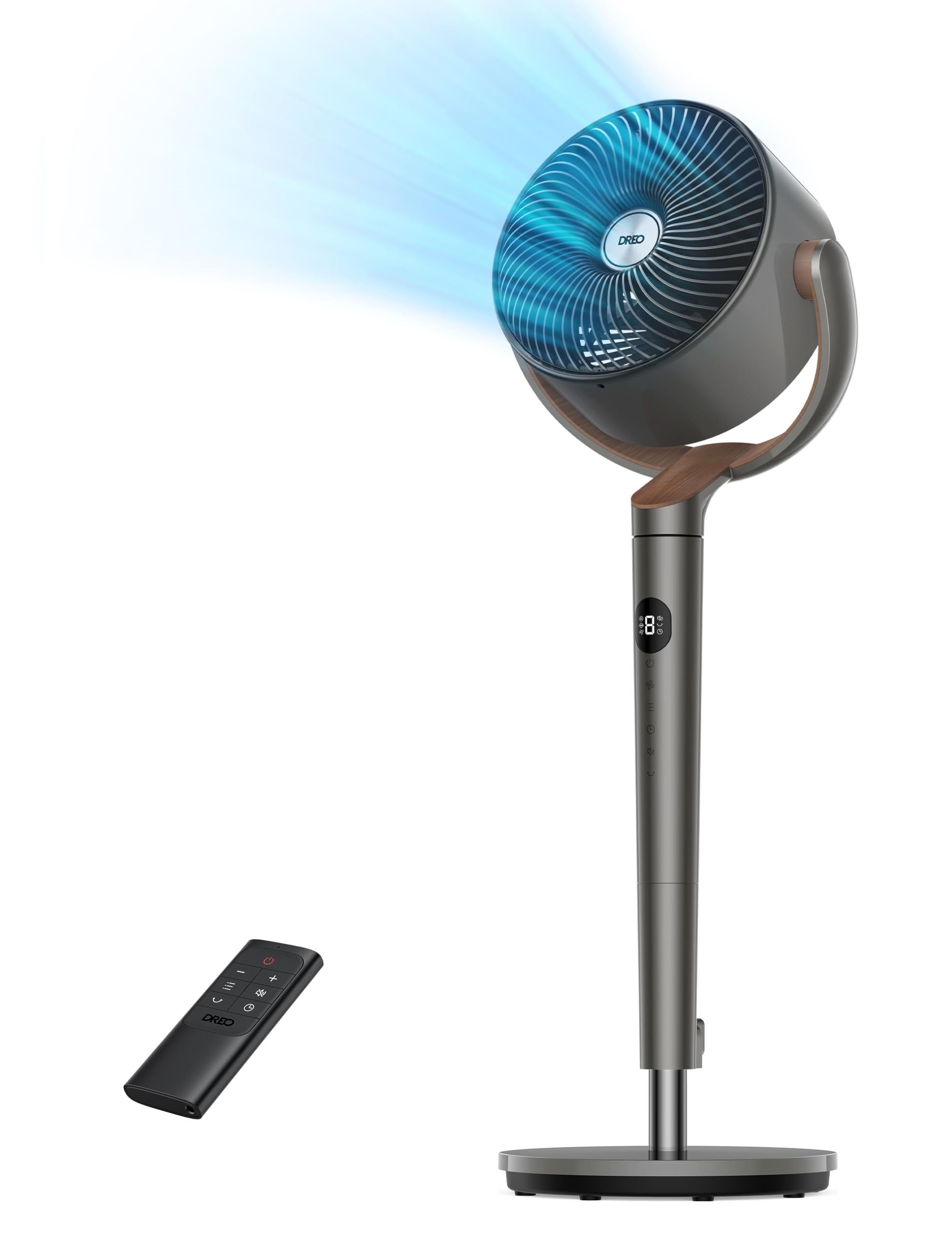 Dreo Fan For Bedroom, 120� Oscillating Standing Fan, Quiet Floor Fan With Dc Motor, 82Ft Pedestal Fan For Whole Room, 8 Speeds, 3 Modes, 20Db, 120� Manual Vertical, 35 40' Adjustable Height, 8H Timer