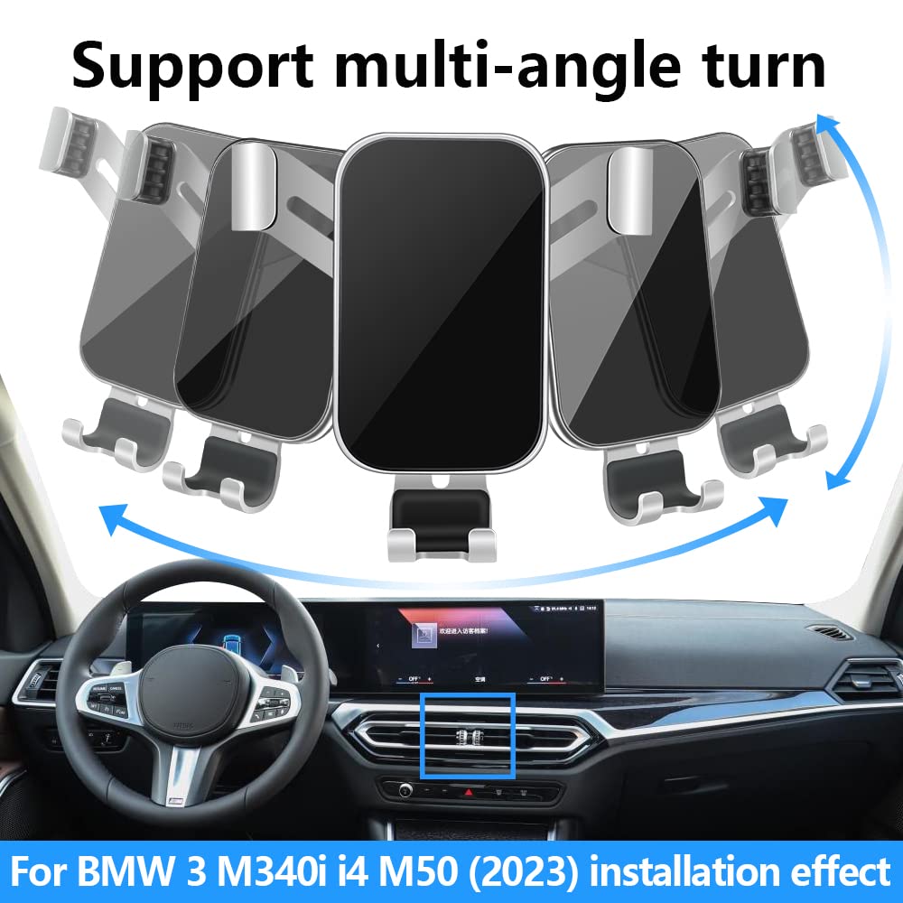 Lunqin Car Phone Holder For Bmw 3 Series 2023 2024 330I 330E M340I And I4 M50 2022-2024 And 2024 M3 Cs & 2022-2024 Bmw M2 Auto I