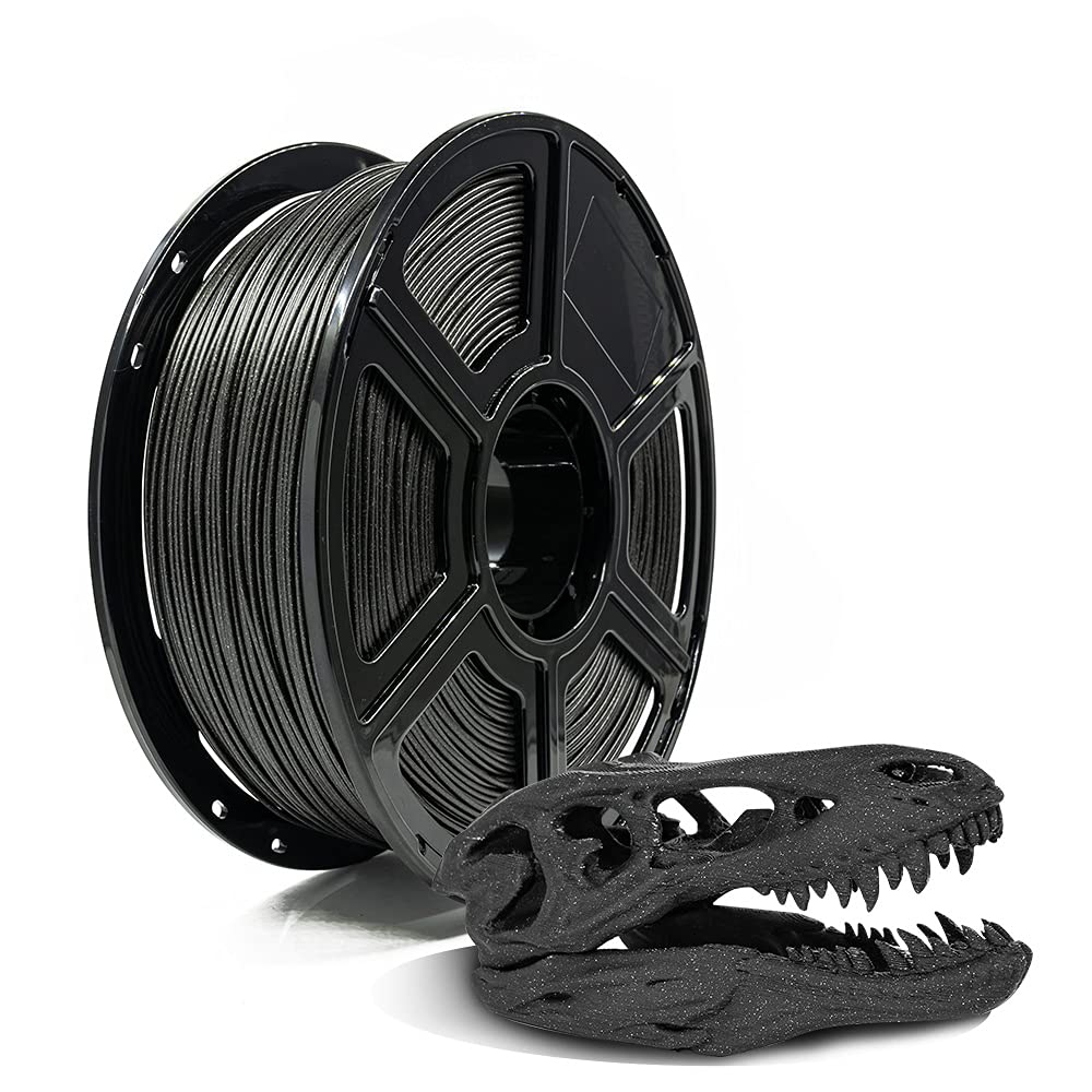 FLASHFORGE PLA Filament 1.75mm Galaxy Matte Black, 3D Printer Filament with Silver Glitter 1kg (2.2lbs) Spool, Dimensional Accur