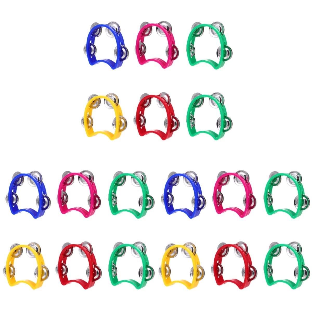EXCLUZO 18 Pcs Plastic Musical musical instruments handbells kids handbells hand shaking bells Percussion Tambourines Double