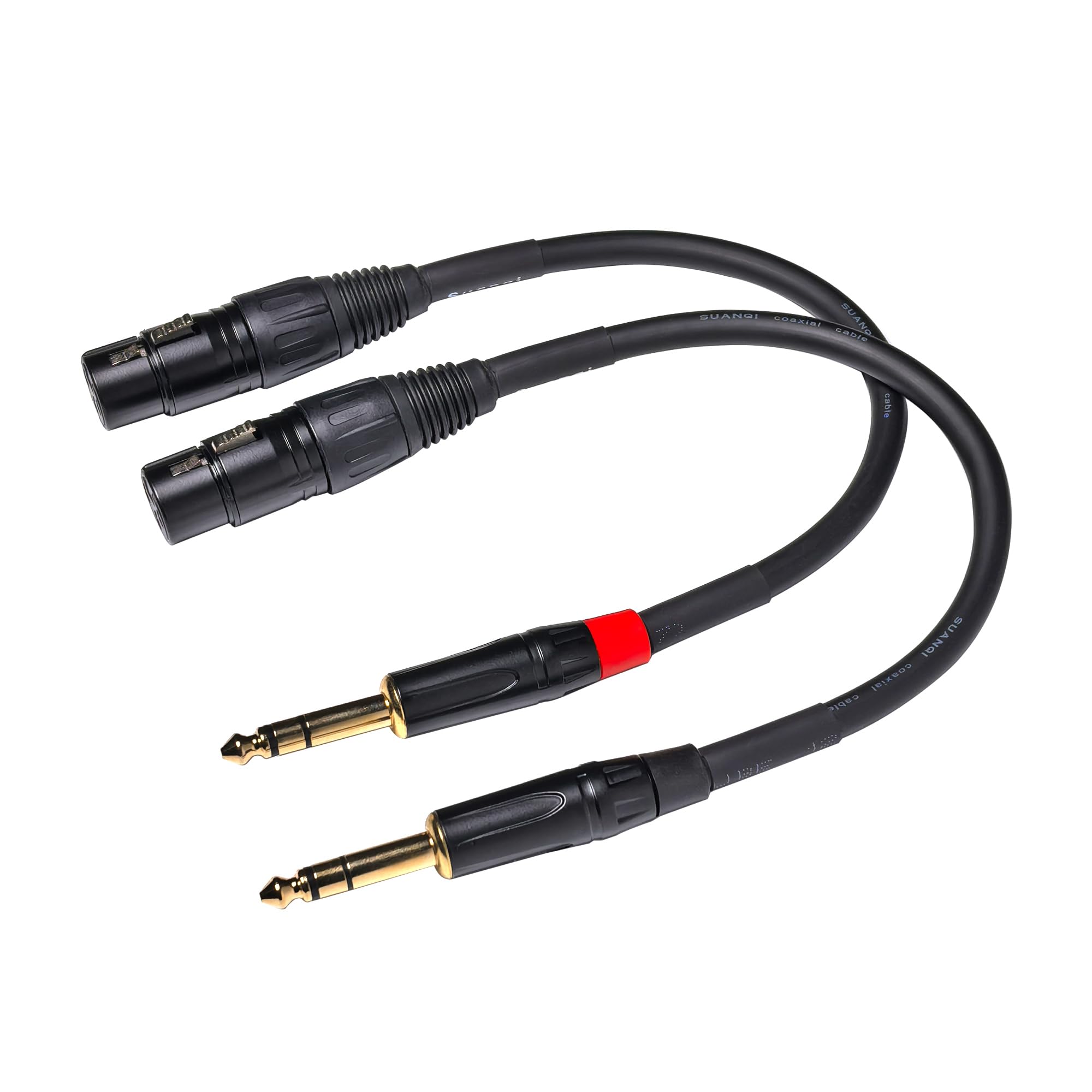 Suanqi 023 6In 1/4 Trs To Xlr Female Adapter, 6.35 To Xlr Female, Xlr To 1/4 Adapter 1/4 Audio Cable 6In/2Pack