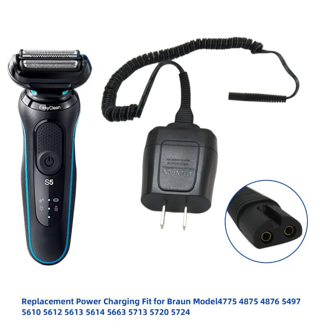 Replacement Power Charging Cord For Replacing Braun Model 5497 12V Charger 5497 300S 3010S S300