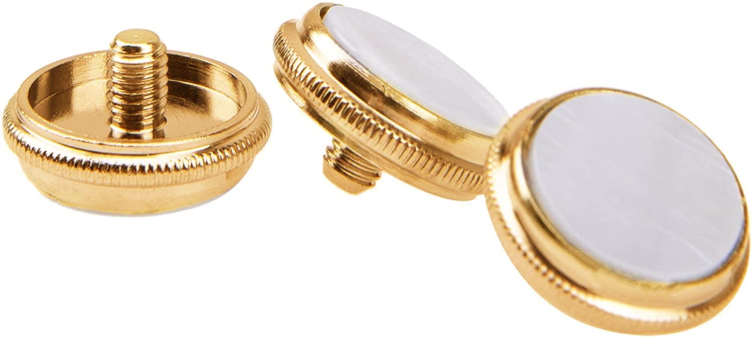 Jiayouy Gold White Shell Inlay Trumpet Finger Buttons For Trumpet Accessory Replacement 3 Pcs