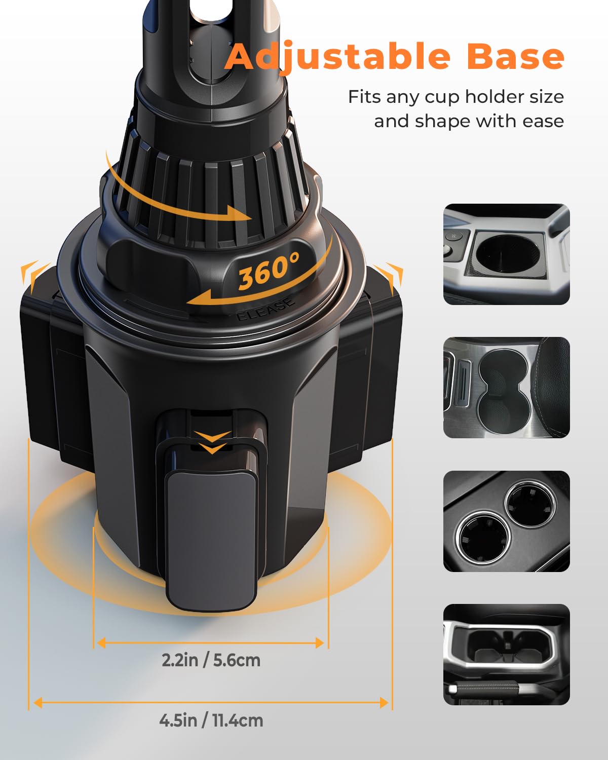 Lorima Cup Phone Holder For Car, Universal Adjustable Car Phone Holders For Your Car, Cup Holder Phone Mount For Cell Phone Ipho